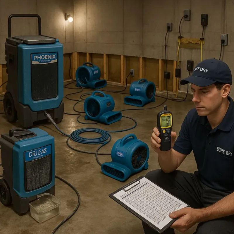 Structural Drying and Dehumidification process in Bourg, LA